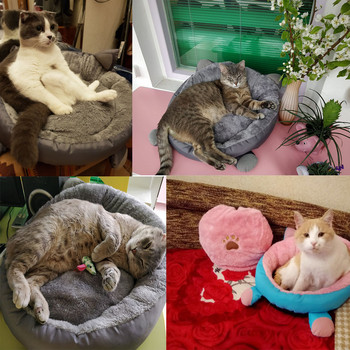 Pet Fluffy Cat Κρεβάτι Σπίτι Σπήλαιο Ματ Γάτα Σπίτι Κρεβάτι Καναπές Φωλιά Μαλακό Σπίτι για Γάτες με Γατάκια Κρεβάτι για Γάτες Κρεβάτια για σκύλους για μικρά σκυλιά