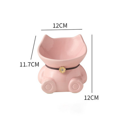 Nova zdjela za mačke za kućne ljubimce Keramička zdjela za hranu Kosa usta Zdjela za psa Posuda za piće za mačke Visoka zaštita za noge Vratni kralješci Pijenje za mačke