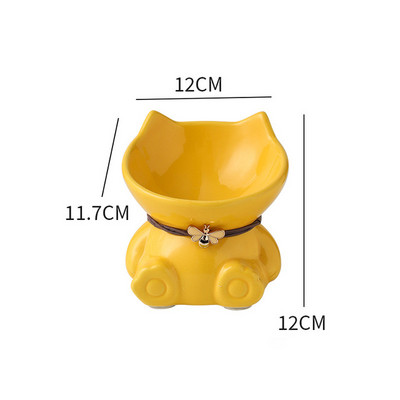 Nova zdjela za mačke za kućne ljubimce Keramička zdjela za hranu Kosa usta Zdjela za psa Posuda za piće za mačke Visoka zaštita za noge Vratni kralješci Pijenje za mačke