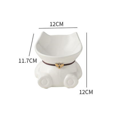 Nova zdjela za mačke za kućne ljubimce Keramička zdjela za hranu Kosa usta Zdjela za psa Posuda za piće za mačke Visoka zaštita za noge Vratni kralješci Pijenje za mačke