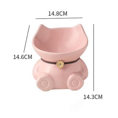 Nova zdjela za mačke za kućne ljubimce Keramička zdjela za hranu Kosa usta Zdjela za psa Posuda za piće za mačke Visoka zaštita za noge Vratni kralješci Pijenje za mačke