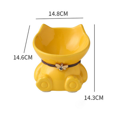 Nova zdjela za mačke za kućne ljubimce Keramička zdjela za hranu Kosa usta Zdjela za psa Posuda za piće za mačke Visoka zaštita za noge Vratni kralješci Pijenje za mačke