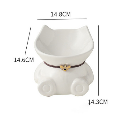 Nova zdjela za mačke za kućne ljubimce Keramička zdjela za hranu Kosa usta Zdjela za psa Posuda za piće za mačke Visoka zaštita za noge Vratni kralješci Pijenje za mačke