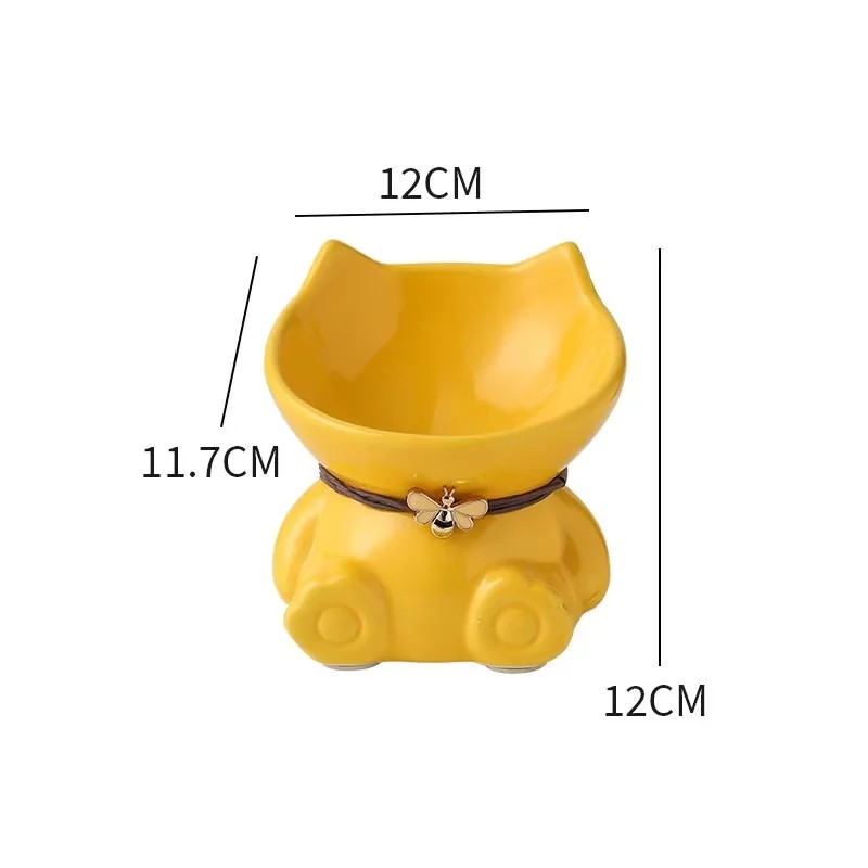 Nova zdjela za mačke za kućne ljubimce Keramička zdjela za hranu Kosa usta Zdjela za psa Posuda za piće za mačke Visoka zaštita za noge Vratni kralješci Pijenje za mačke