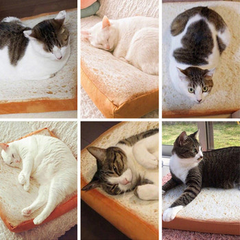 Κρεβάτι γάτας Μαλακό ψωμί Κρεβάτι για κατοικίδια για γάτες Σκύλοι Ζεστό στρώμα για κατοικίδια Παχύ στρώμα Creative Puppy Kitten Nest Pads Αξεσουάρ για γάτες