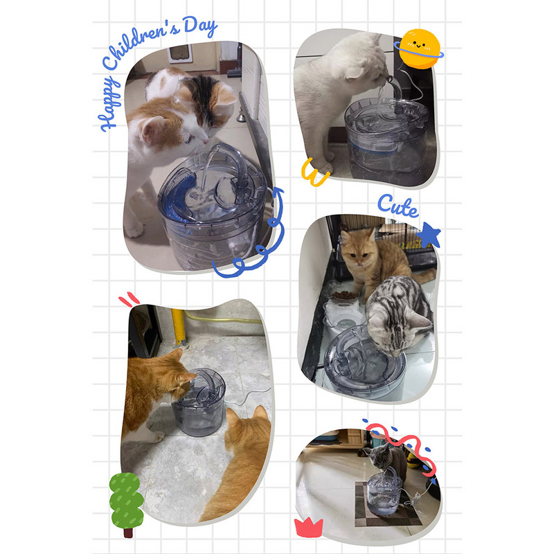 Cat Dog Water Fountain Filter Automatic Sensor Drinker for Cats Feeder Pet Water Dispenser Auto Drinking Fountain 2L για κατοικίδια