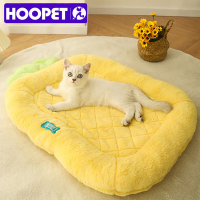 HOOPET Котешка подложка с форма на ананас S/M Дебела подложка за домашни любимци Зимно удобно гнездо за котки Коте Кученце Добре изглеждащ диван за кучета Стоки за домашни любимци