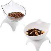 Zdjela za hranjenje s povišenim stalkom za mačke Prozirna plastična zdjela za hranjenje vode za hranu za kućne ljubimce Dizajn štitnika za vrat od 15 stupnjeva za pse