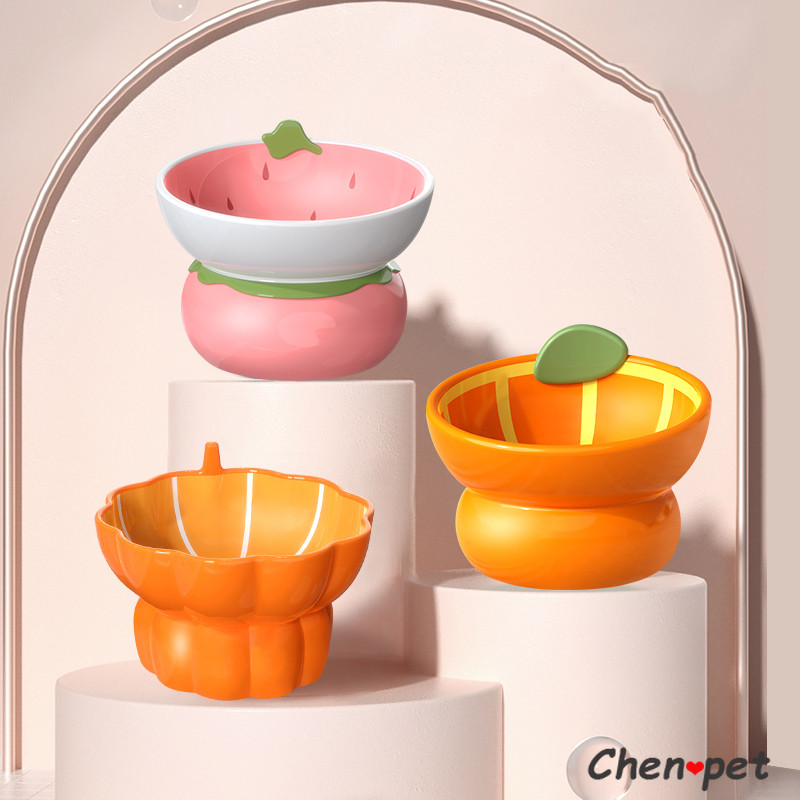 Bol pentru pisici în formă de fructe drăguț Bol din ceramică de înaltă calitate Bol pentru pisici Accesorii pentru animale de companie Hrană pentru pisici și apă Accesorii pentru pisici