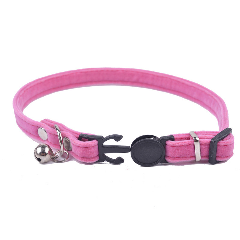 Kiiresti vabastatav kassi kaelarihm väikeste kellukestega Pehme seemisnahast materjal Reguleeritav lemmiklooma kaelakee suurus XS S Punane roosa pruun must värvid