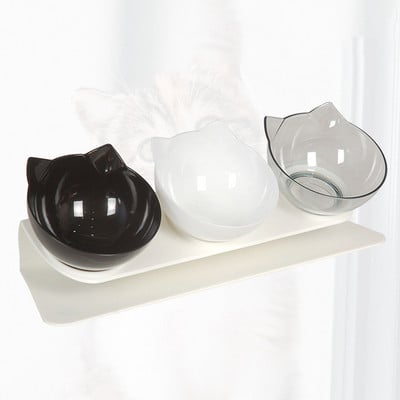 Αντιολισθητικό μπολ τριπλής γάτας με βάση 15 Κεκλιμένο δοχείο τροφοδοσίας σκύλων Υψηλό υπερυψωμένο δοχείο για τροφοδοσία κατοικίδιων ζώων Μπολ για σνακ για ποτό Χαριτωμένο προϊόν