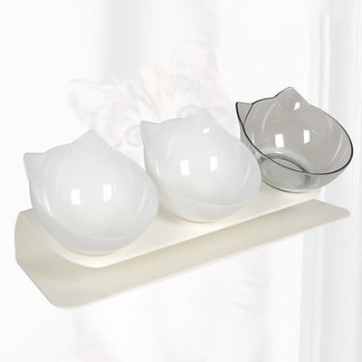 Αντιολισθητικό μπολ τριπλής γάτας με βάση 15 Κεκλιμένο δοχείο τροφοδοσίας σκύλων Υψηλό υπερυψωμένο δοχείο για τροφοδοσία κατοικίδιων ζώων Μπολ για σνακ για ποτό Χαριτωμένο προϊόν