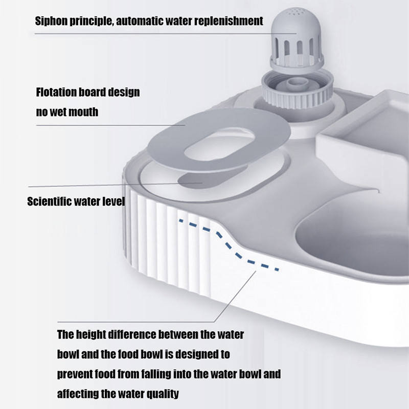 Αυτόματη τροφοδοσία για σκύλους 3 λίτρων με τροφή για γάτες για κατοικίδια με αποθήκευση ξηρών τροφών Μπολ πόσιμου νερού για γάτες Υψηλής ποιότητας προμήθειες υλικού ασφαλείας