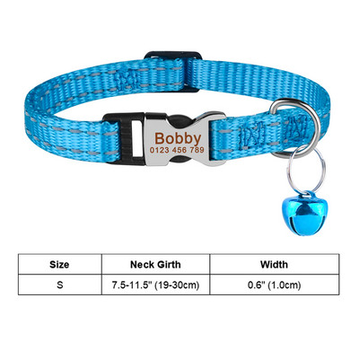 Guler personalizat pentru pisoi, guler reglabil cu nailon gravat pentru pisici, consumabile pentru pisici, mic, mediu, mare, guler pentru pisici, produse unisex pentru animale de companie