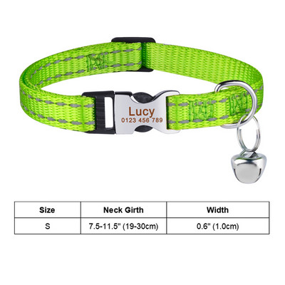 Guler personalizat pentru pisoi, guler reglabil cu nailon gravat pentru pisici, consumabile pentru pisici, mic, mediu, mare, guler pentru pisici, produse unisex pentru animale de companie