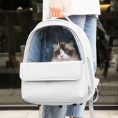 Kassi seljakott hingav kassikandja läbipaistev seljakott kassidele reisimiseks kaasaskantav lemmikloomakandja seljakotid PU nahast lemmiklooma seljakotid