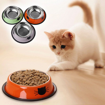 Χοντρό αντιολισθητικό μπολ τροφής για σκύλους γάτας Τροφές σκεύη Μονά μπολ από ανοξείδωτο χάλυβα για κατοικίδια