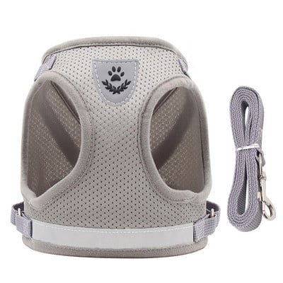 Дишаща колана за котки, устойчива на бягство, комплект колани и каишка за домашни любимци, коте, кученце, малки кучета, жилетка на гърдите без дърпане, светлоотразителна чихуахуа