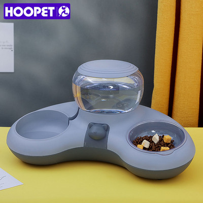 HOOPET Нов стил Cat Automatic Drinking Feeding Bowl Анти-преобръщаща се неплъзгаща се купа за котки Кучета Държач за котешка храна Teddy Dog Bowl