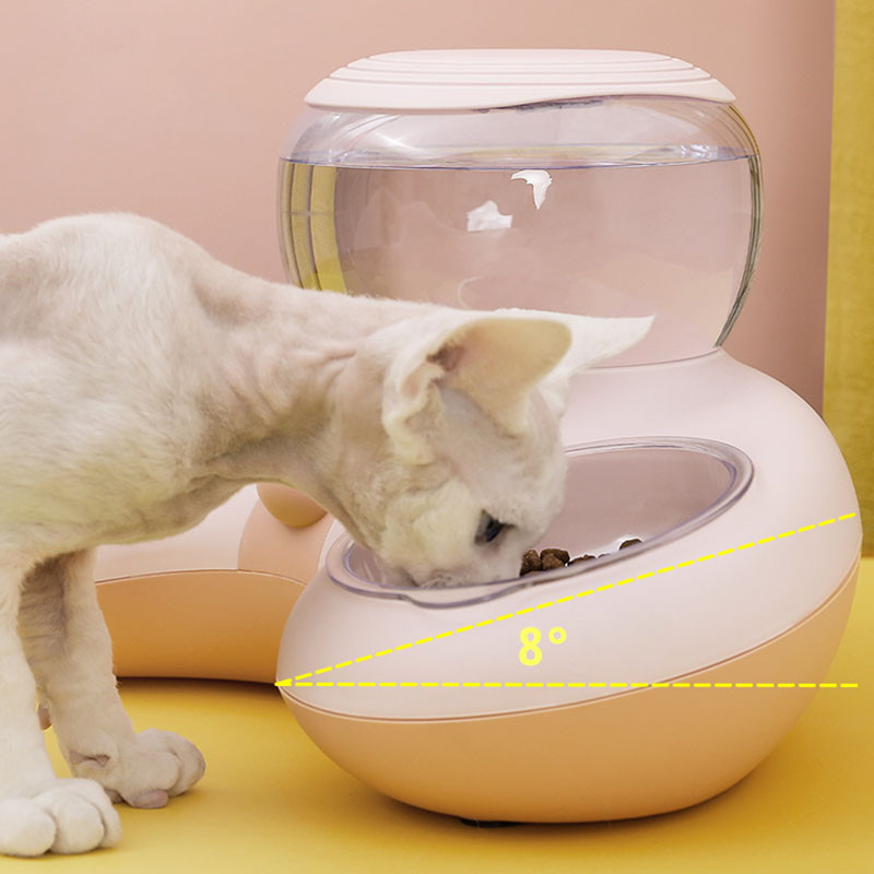 HOOPET New Style Αυτόματο μπολ τροφοδοσίας γάτας Αντιαναποδογυριστικό αντιολισθητικό μπολ για γάτες σκύλους Βάση τροφής για γάτες Μπολ για αρκουδάκια
