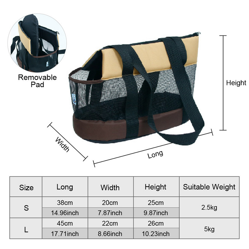 Geantă portabilă din plasă transparentă, ușoară, pentru animale de companie, cu fermoar respirabil, cu centură de siguranță, pentru pisicuțe, cățeluș cu o greutate de până la 5 kg