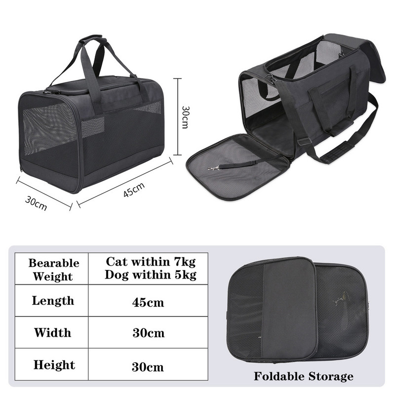 Τσάντα μεταφοράς κατοικίδιων ζώων Φορητή τσάντα μεταφοράς με μαλακή όψη Αναδιπλούμενη τσάντα με έναν ώμο για γάτα Σπίτι κουταβιού Κλουβί Φωλιά σκύλου Τσάντα ταξιδιού για κατοικίδια