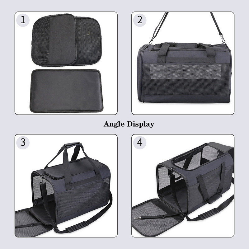 Τσάντα μεταφοράς κατοικίδιων ζώων Φορητή τσάντα μεταφοράς με μαλακή όψη Αναδιπλούμενη τσάντα με έναν ώμο για γάτα Σπίτι κουταβιού Κλουβί Φωλιά σκύλου Τσάντα ταξιδιού για κατοικίδια