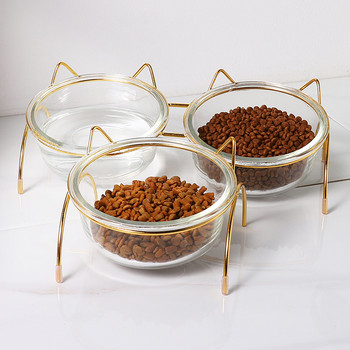 Διπλό μπολ για γάτες Διαφανές μπολ με γρασίδι για σκύλους με βάση για τροφοδοσία κατοικίδιων ζώων Μπολ για τροφή για σκύλους γάτες Μπολ για τροφοδοσία κατοικίδιων ζώων
