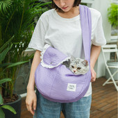 Lemmiklooma kassi kott õues kantav kaasaskantav ristkehaga seljakott kutsika nelja hooaja kommivärvides hingav lõuendist reisiõlakott