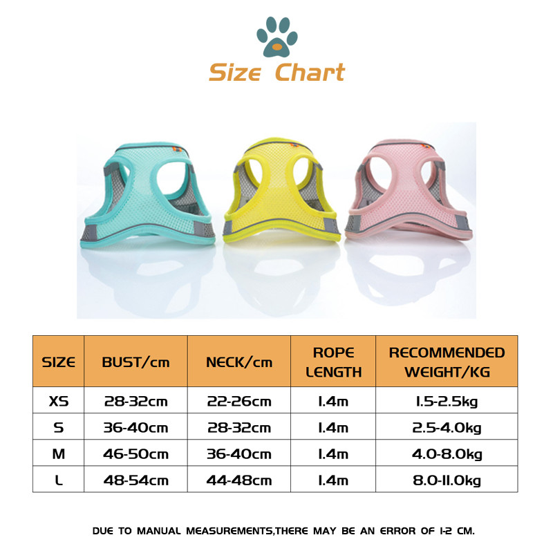 Vestă cu ham respirabil pentru pisici, curea reglabilă în piept pentru pisoi, ham reflectorizant pentru cățeluș și set de curele de lesă pentru lucruri pentru câini de talie mică