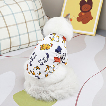 Пролет Лято Cat Clthoes Универсални за малки котки Пуловери Мека тениска Puppy Dog Pet Clothing Котки Консумативи Риза за котка