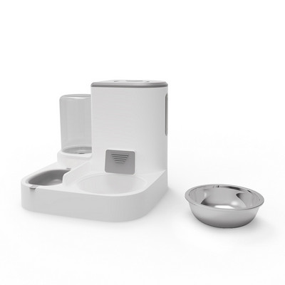 Kačių dubenėlio automatinis tiektuvas su vandens dozatoriumi naminių gyvūnėlių maisto konteinerių tiektuvas Didelės talpos maisto laikymo dėžutė katėms šerti dubenėlius