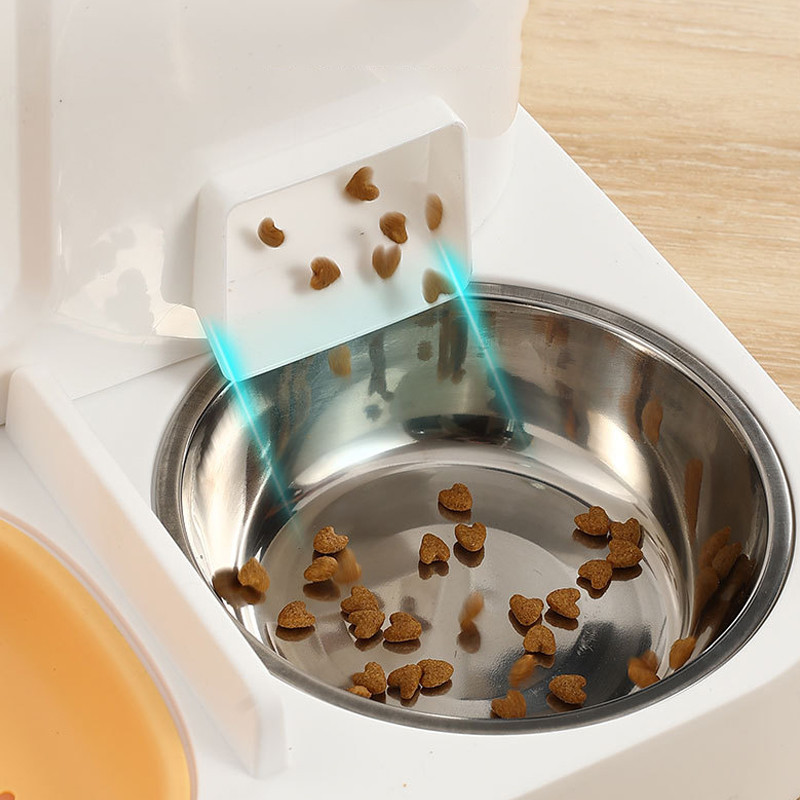 Kačių dubenėlio automatinis tiektuvas su vandens dozatoriumi naminių gyvūnėlių maisto konteinerių tiektuvas Didelės talpos maisto laikymo dėžutė katėms šerti dubenėlius