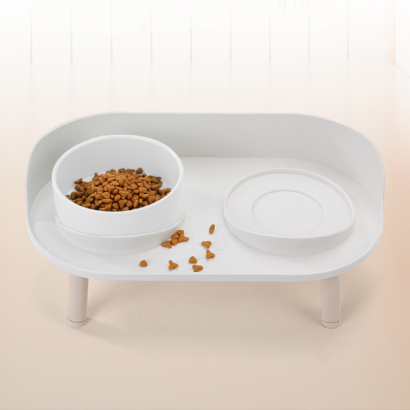 Cat Bowl Pet Double Bowls Feeder Waterer Kitten Dry Food Bowl Fruit Bowl Ρυθμιζόμενο ύψος Αυξημένο Puppy Drinker Αποτροπή ανατροπής