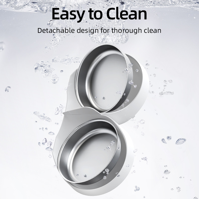 Accesoriu pentru bol dublu din oțel inoxidabil ROJECO doar pentru hrănitor automat de 4 litri pentru animale de companie Buton dozator de hrană pentru pisici și versiune WIFI FĂRĂ hrănitor