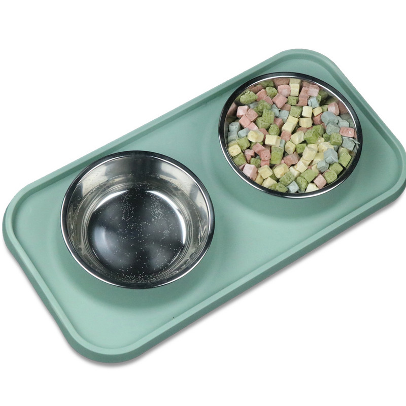Gentledog μπολ για γάτες από ανοξείδωτο ατσάλι Αντιολισθητικός διπλός τροφοδότης για γατάκια για σκύλους με στάσιμο νερό που ταΐζει κατοικίδια γάτες Acessorios