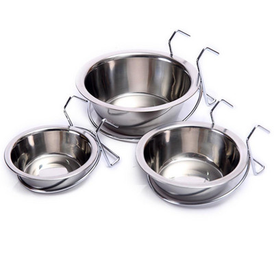 Stainless Steel Hanging Pet Bowls for Dogs & Cats-Cage, Kennel, & Crate Feeder Dishes for Food Water Bowls Bunny Feeder 3 Sizes
