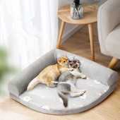 Kisállat kutyaágy puha, légáteresztő L alakú párna, mosógépben mosható, levehető macskaszőnyeg kölyökkutya közepes méretű kutya kellékeihez