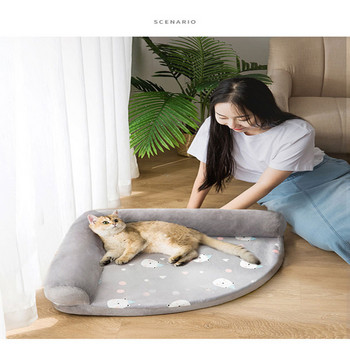 Κρεβάτι για σκύλους κατοικίδιων ζώων Μαλακό αναπνεύσιμο μαξιλάρι σε σχήμα L που πλένεται στο πλυντήριο Αποσπώμενο χαλάκι γάτας για κουτάβι, μεσαίου μεγέθους, προμήθειες για σκύλους