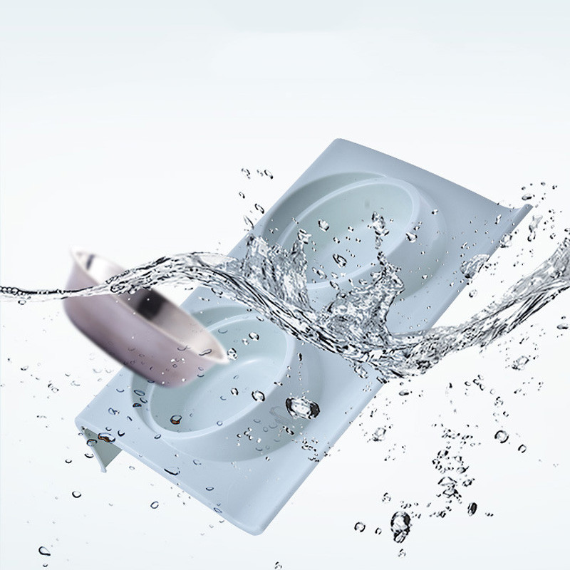 Διπλά μπολ για κατοικίδια Τροφοδοσία νερού από ανοξείδωτο ατσάλι Μπολ για σκύλους κουτάβια γάτες Προμήθειες για κατοικίδια Πιάτα ταΐσματος S/M