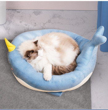 Χαριτωμένο κρεβάτι γάτας πάπιας με καλοκαιρινό χαλάκι Στρογγυλό μαξιλάρι ρείθρων σπιτιών γάτας Τέσσερις εποχές γενικό καλάθι για γάτες Μικρά σκυλιά Προμήθειες για γάτες