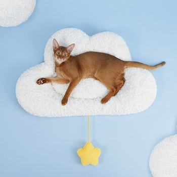 Κρεβάτι για κατοικίδια για γάτες Χαριτωμένο σύννεφο κινουμένων σχεδίων Μικρό μαξιλάρι κρεβατιού για σκύλους, φθινοπωρινό, χειμωνιάτικο, ζεστό, ζεστό κρεβάτι για γάτα, αξεσουάρ για κατοικίδια