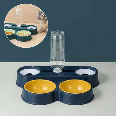 Neli-ühes lemmikloomakauss, automaatne veejaotur joogimahuti söötja ümberminekuvastane topeltkausid lemmikloomatoode koerakassile