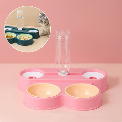 Neli-ühes lemmikloomakauss, automaatne veejaotur joogimahuti söötja ümberminekuvastane topeltkausid lemmikloomatoode koerakassile