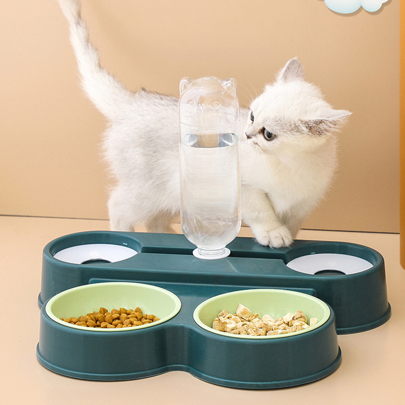 Neli-ühes lemmikloomakauss, automaatne veejaotur joogimahuti söötja ümberminekuvastane topeltkausid lemmikloomatoode koerakassile