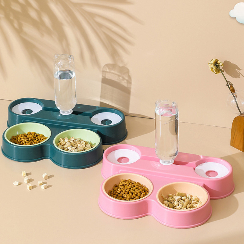 Neli-ühes lemmikloomakauss, automaatne veejaotur joogimahuti söötja ümberminekuvastane topeltkausid lemmikloomatoode koerakassile