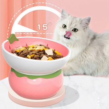 Ulmpp μπολ για γάτα Κεραμική υπερυψωμένη τροφοδοσία κατοικίδιων φρούτων κινουμένων σχεδίων γατάκι κουταβιού νερό Τροφή τροφή Μονό πιάτο Μικρό μεσαίο σκύλο προμήθειες