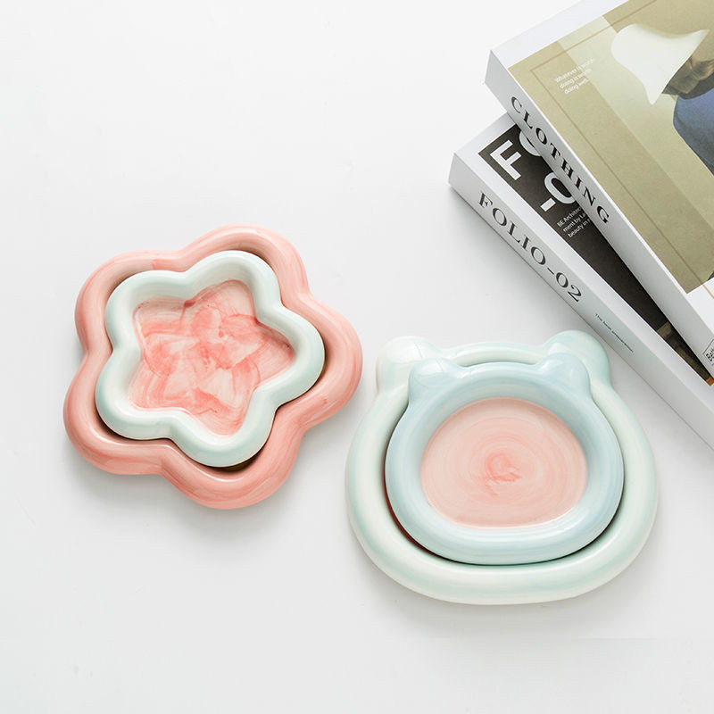 STCPA din ceramică pisică castron pentru câini vas formă drăguță fără vărsare hrană pentru animale de companie hrănitor cu apă pentru cățeluș castron mic pentru animale de companie