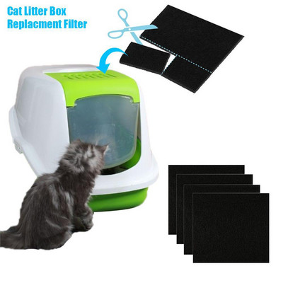3 τεμ./συσκευασία Φίλτρο ενεργού άνθρακα για κατοικίδια Βαμβακερό φίλτρο υψηλής απόδοσης προσρόφησης για κουτιά απορριμμάτων γάτας Τουαλέτα