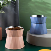 2022 Νέο μπολ τροφής για γάτες από ανοξείδωτο χάλυβα διπλής στρώσης Τροφοδότης νερού κατοικίδιων ζώων Δοχείο τροφοδοσίας νερού κατοικίδιων ζώων για σκύλους γάτες Ανυψωμένη βάση Δοχείο τροφής